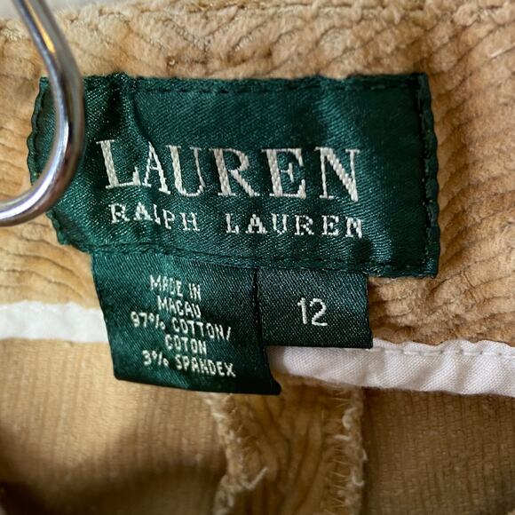 Ralph Lauren Khaki Corduroy Pants - Women's Size 12 - Picture 3 of 4
